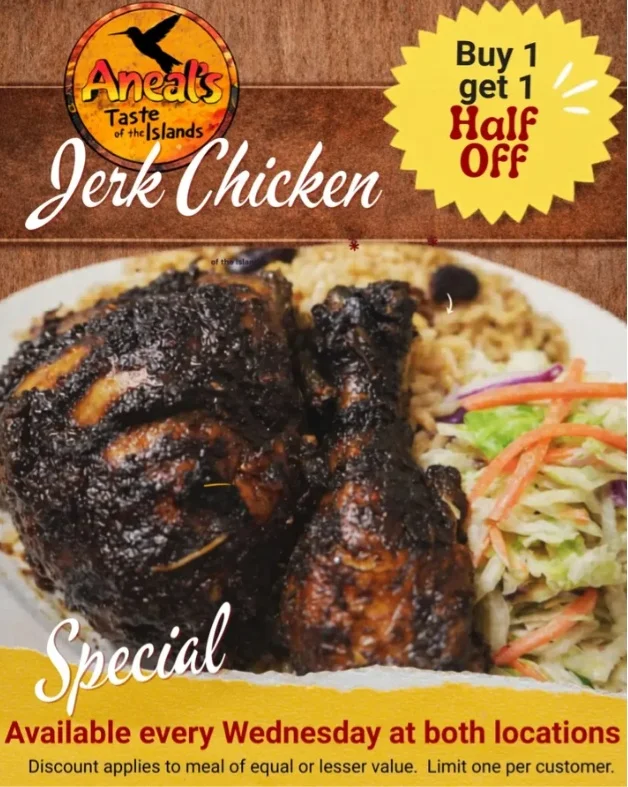Jerk Chicken Meal - BOGO Half