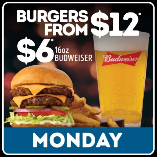 Monday Deal - Burgers & Buds! image