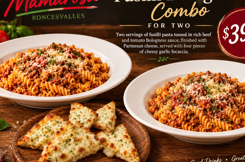 Fusilli Bolognese Combo for Two
