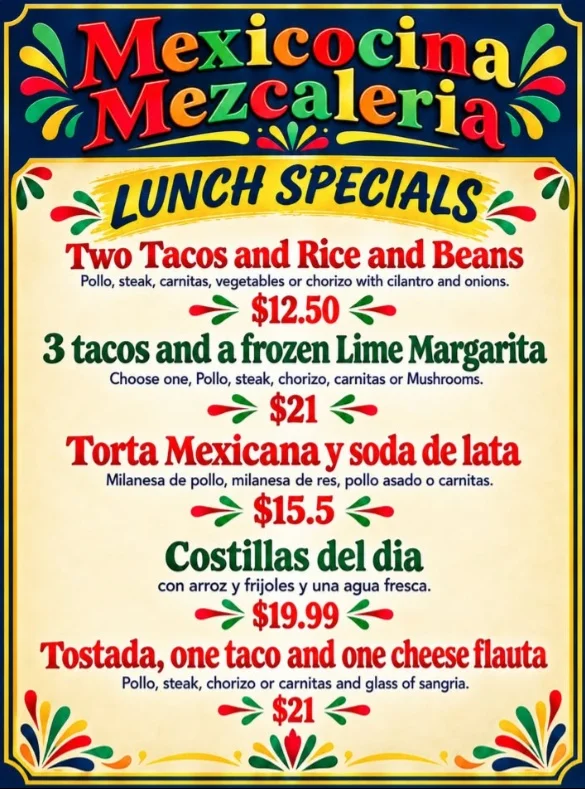 New Lunch Menu