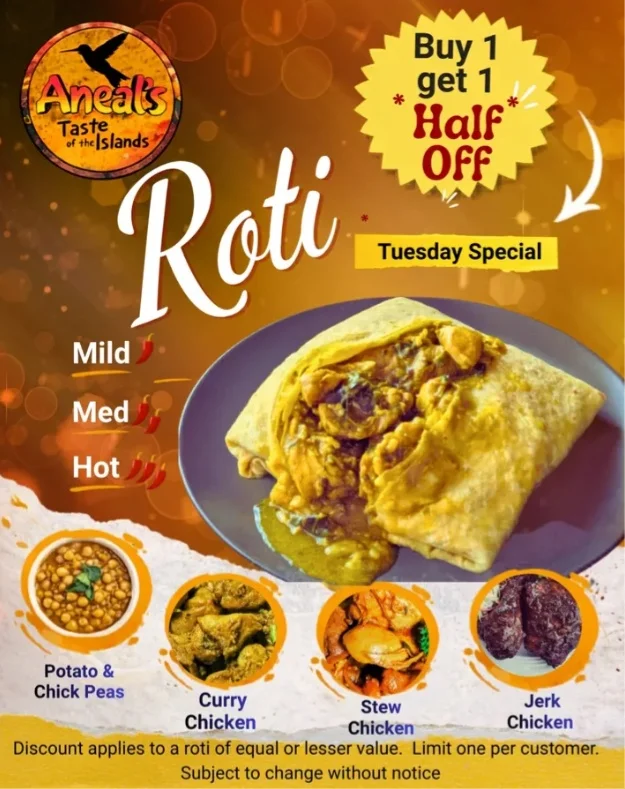 Buy any Chicken Roti, Get the Second Half Price image